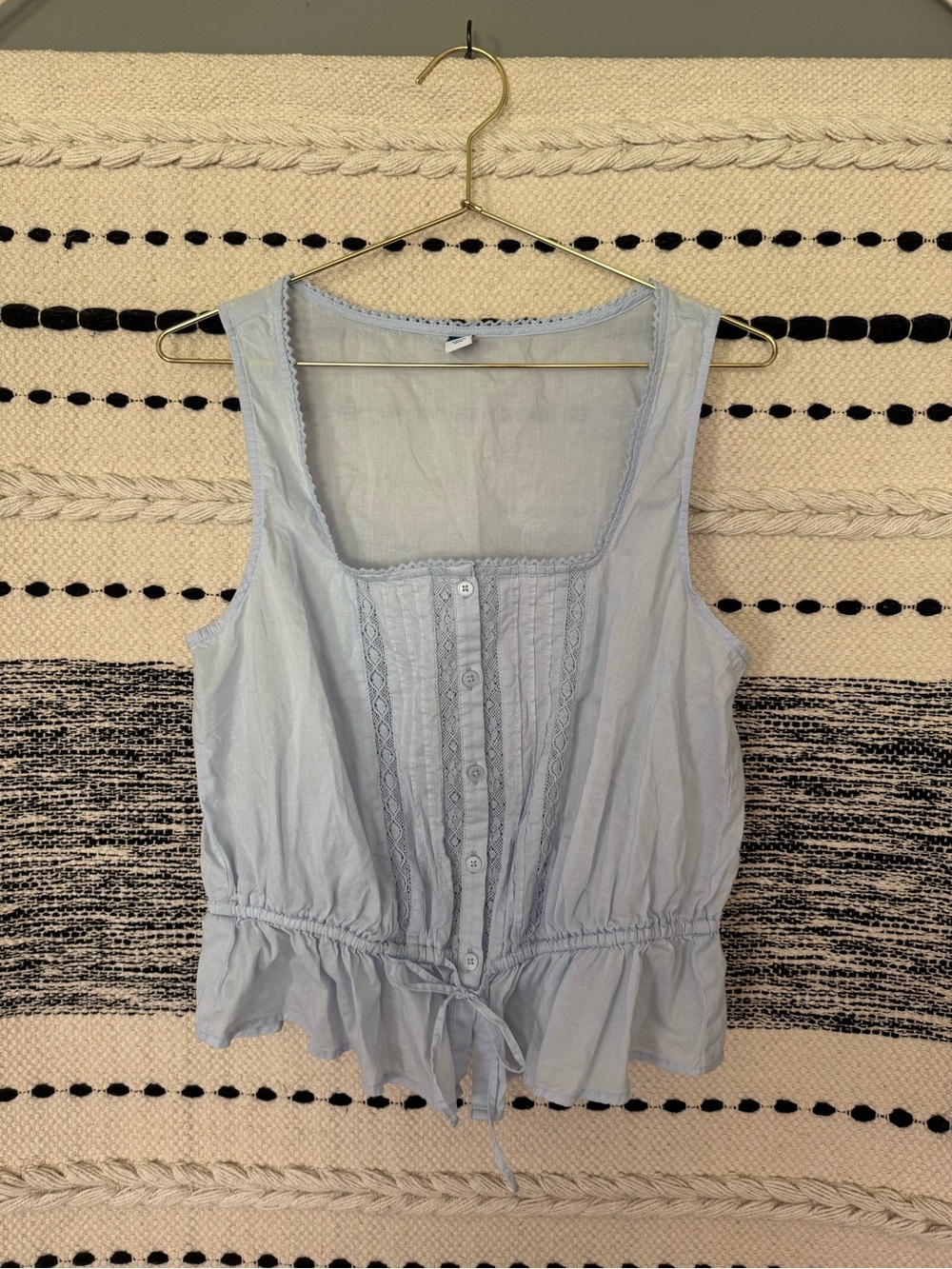 Old Navy Light Blue Button-Front Tie-Waist Camisole